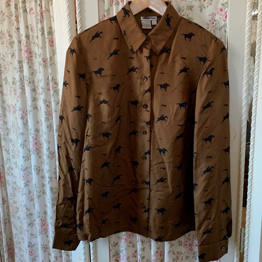 Worth equestrian theme blouse SZ 2